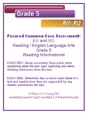 5th Grade Common Core Reading/ELA Test Prep RI1 and RI2