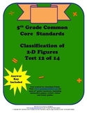 5th Grade Common Core Standards Classifying 2-D Figures Test