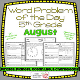 Word Problems 5th Grade, August, Spiral Review, Distance Learning
