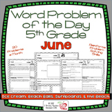 Word Problems 5th Grade, June, Spiral Review, Distance Learning