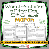 Word Problems 5th Grade, March, Spiral Review, Distance Learning