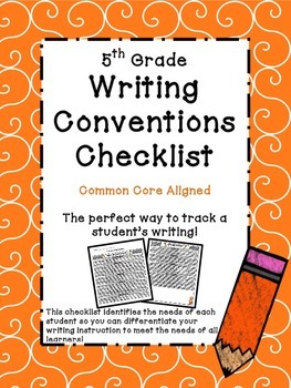 Preview of 5th Grade Common Core Writing Checklist