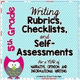 5th Grade Common Core Writing Rubrics & Checklists for the
