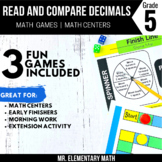 5th Grade Comparing Decimals Games and Centers