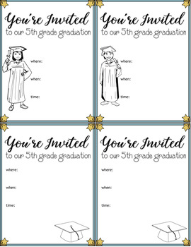 5th grade completion graduation invitations printable free