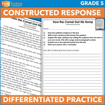 Preview of 5th Grade Constructed Response Practice with Differentiated Reading Passages
