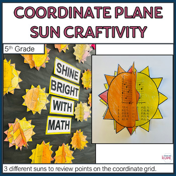 Preview of 5th Grade Coordinate Grid Sun Craftivity and Math Bulletin Board