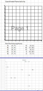 Preview of 5th Grade Coordinate Plane Worksheet Generator