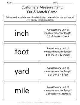 5th grade customary units of measurement worksheet practice set tpt