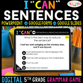 5th Grade DIGITAL Grammar Game | Expanding, Reducing, & Co