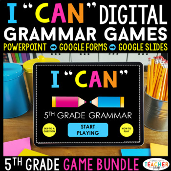 Preview of 5th Grade DIGITAL Grammar Games BUNDLE - Literacy Centers & Test Prep Review