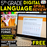 5th Grade DIGITAL Language Spiral Review | Distance Learni