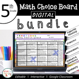 5th Grade DIGITAL Math Choice Board Bundle for Distance Learning