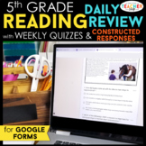 5th Grade DIGITAL Reading Review | Daily Reading Comprehen