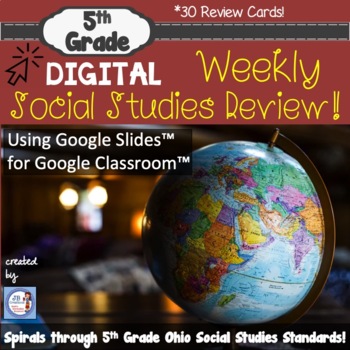 Preview of 5th Grade DIGITAL Social Studies Quick Check for Google Slides