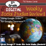 5th Grade DIGITAL Social Studies Quick Check for Google Slides