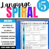 5th Grade Daily ELA Spiral Review Weekly Language  Grammar
