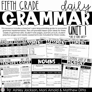 Preview of 5th Grade Daily Grammar Unit 1
