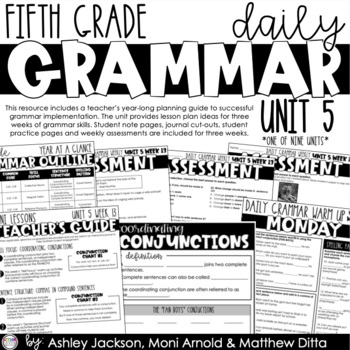 Preview of 5th Grade Daily Grammar Unit 5