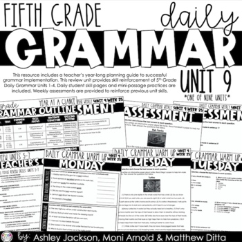 Preview of 5th Grade Daily Grammar Unit 9