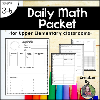 Preview of Daily Math Packet for Upper Elementary