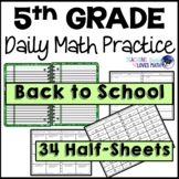 5th Grade Daily Math Review Back to School