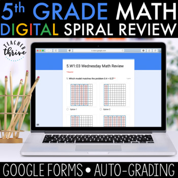 Preview of 5th Grade Daily Math Spiral Review [DIGITAL]