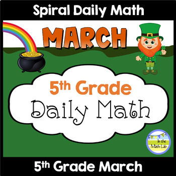 Preview of 5th Grade Daily Math Spiral Review MARCH Morning Work or Warm ups