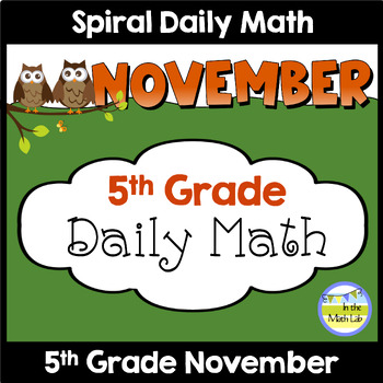 Preview of 5th Grade Daily Math Spiral Review NOVEMBER Morning Work or Warm ups