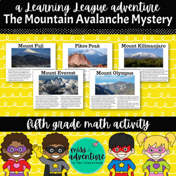 Preview of 5th Grade December Math Adventure- The Mountain Avalanche Mystery