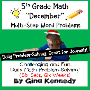 Preview of Daily Problem Solving for 5th Grade: December Word Problems (Multi-Step)