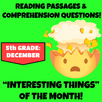 Preview of 5th Grade Reading Comprehension Passages and Questions  December Winter
