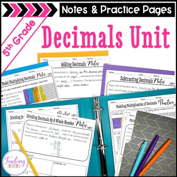Preview of 5th Grade Decimal Guided Notes & Worksheets 