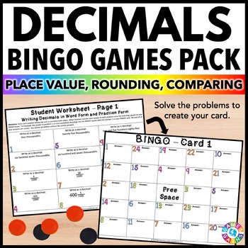 Preview of 5th Grade Decimal Place Value Games - Comparing, Ordering, Rounding Decimals