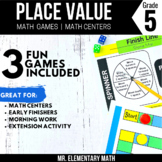 5th Grade Decimal Place Value Games and Centers