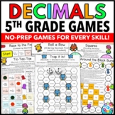 5th Grade Decimal Place Value Math Center Games w/ Comparing & Rounding Decimals