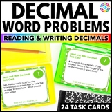 5th Grade Decimal Place Value Task Cards with Word Problem