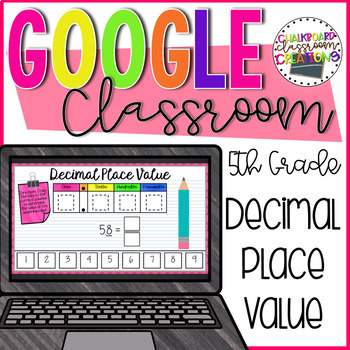 Preview of 5th Grade Decimal Place Value for Google Classroom 5.NBT.1
