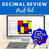 5th Grade Decimal Review Pixel Art - Piet Mondrian Inspire