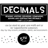 5th Grade Decimals: Reading, Writing, Rounding, Comparing,