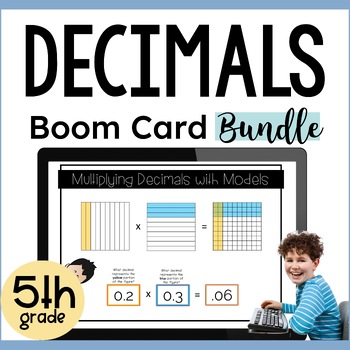 Preview of Decimal Place Value & Decimal Operations 5th Grade Math Boom Cards Bundle