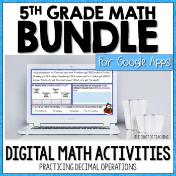 Preview of 5th Grade Decimals | Digital Winter Math Bundle