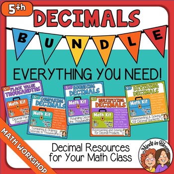 Preview of 5th Grade Decimals Place Value, Rounding, Comparing, Multiply, Divide Math Kit