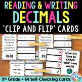 Read & Write Decimal Place Value Review Task Cards to Frac