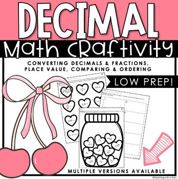 Preview of 5th Grade Decimals | Valentine's Day Math Craft