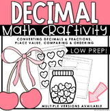 5th Grade Decimals | Valentine's Day Math Craft