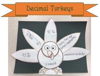 Preview of 5th Grade Differentiated Decimal Turkey