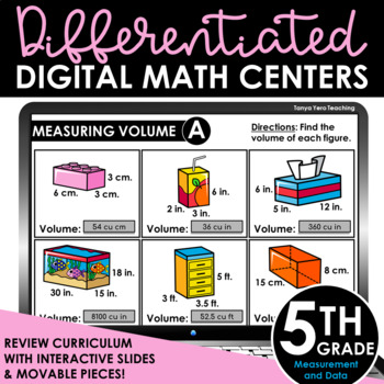 Preview of 5th Grade Differentiated Digital Math Centers Measurement
