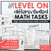 5th Grade Differentiated Math Tasks Coordinate Grids 5.OA.