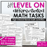 5th Grade Differentiated Math Tasks Order of Operations & 